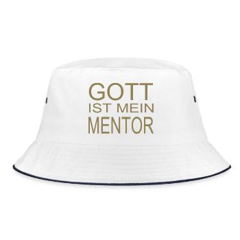 Gott ist mein Mentor - Bucket Hat - Weiß/Navy - Vorne