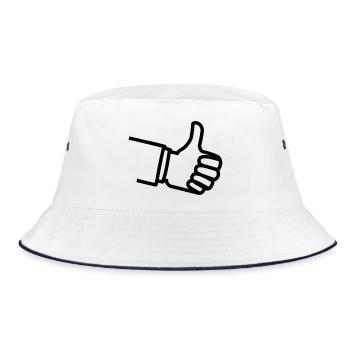 Thick thumb - Bucket Hat - white/navy - Front
