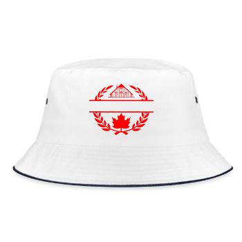 Canada maple leaf farm laurel wreath - Bucket Hat - white/navy - Front