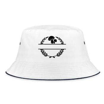 Mushroom farm logo - Bucket Hat - white/navy - Front