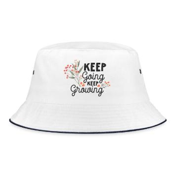 Keep Going, Keep Growing - Bucket Hat - white/navy - Front