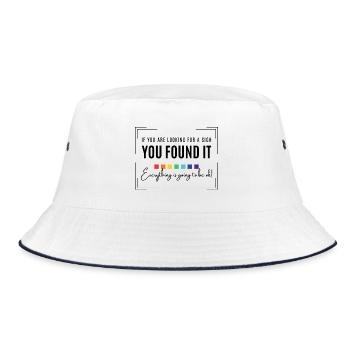 Auf ein Zeichen warten alles wird gut inspirierend - Bucket Hat - Weiß/Navy - Vorne