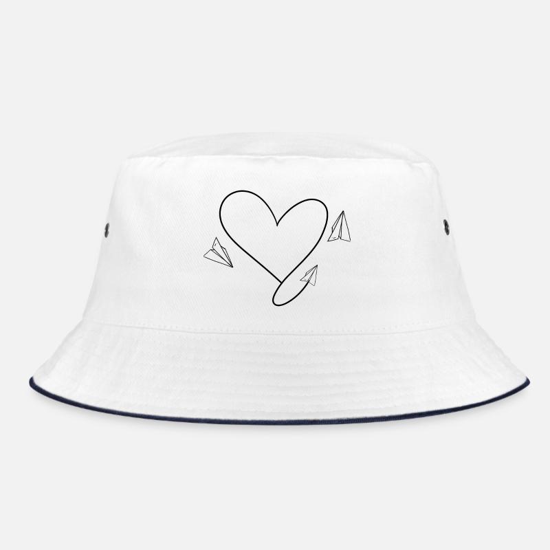 Flugzeug Flieger mit Herz Bucket Hat
