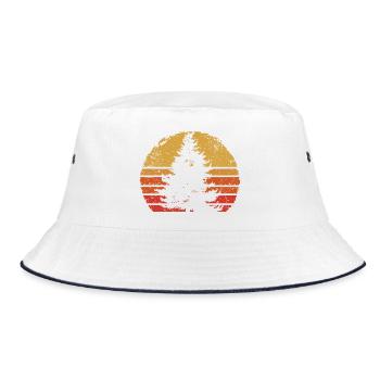 Sunset Pine Silhouette - Bucket Hat - white/navy - Front