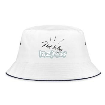 not Today - Bucket Hat - Weiß/Navy - Vorne