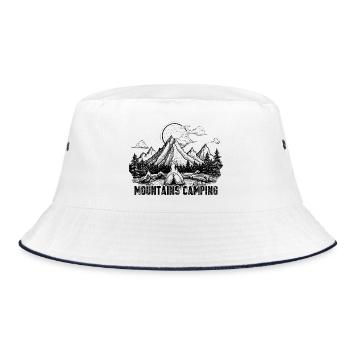 Mountain camping - Bucket Hat - white/navy - Front
