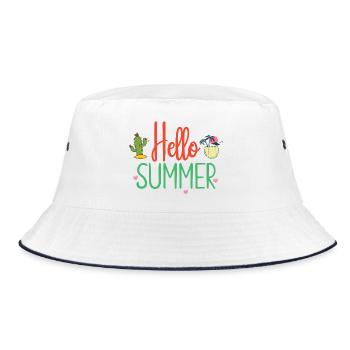 Hello Summer - Bucket Hat - white/navy - Front