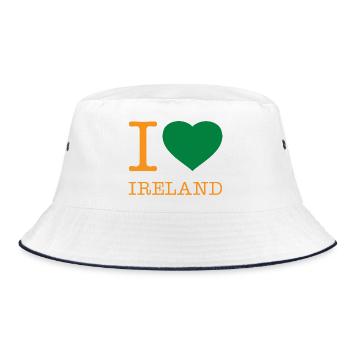 I LOVE IRELAND - Bucket Hat - Weiß/Navy - Vorne