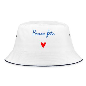OMA. MUTTERTAG. ALLES GUTE ZUM OMA-TAG. ICH LIEBE DICH - Bucket Hat - Weiß/Navy - Vorne