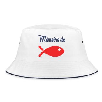GOLDFISH MEMORY - Bucket Hat - white/navy - Front