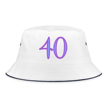 40. 40 YEARS. 40th ANNIVERSARY. 40TH ANNIVERSARY. - Bucket Hat - white/navy - Front