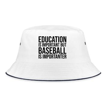 Baseball Baseball Baseball - Bucket Hat - Weiß/Navy - Vorne