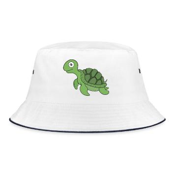 A friendly turtle - Bucket Hat - white/navy - Front