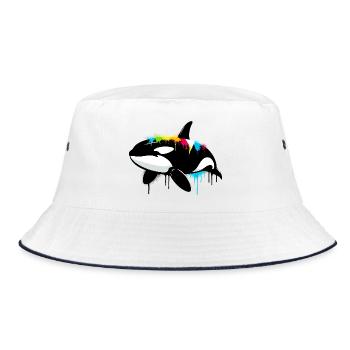 Killer whale - Bucket Hat - white/navy - Front