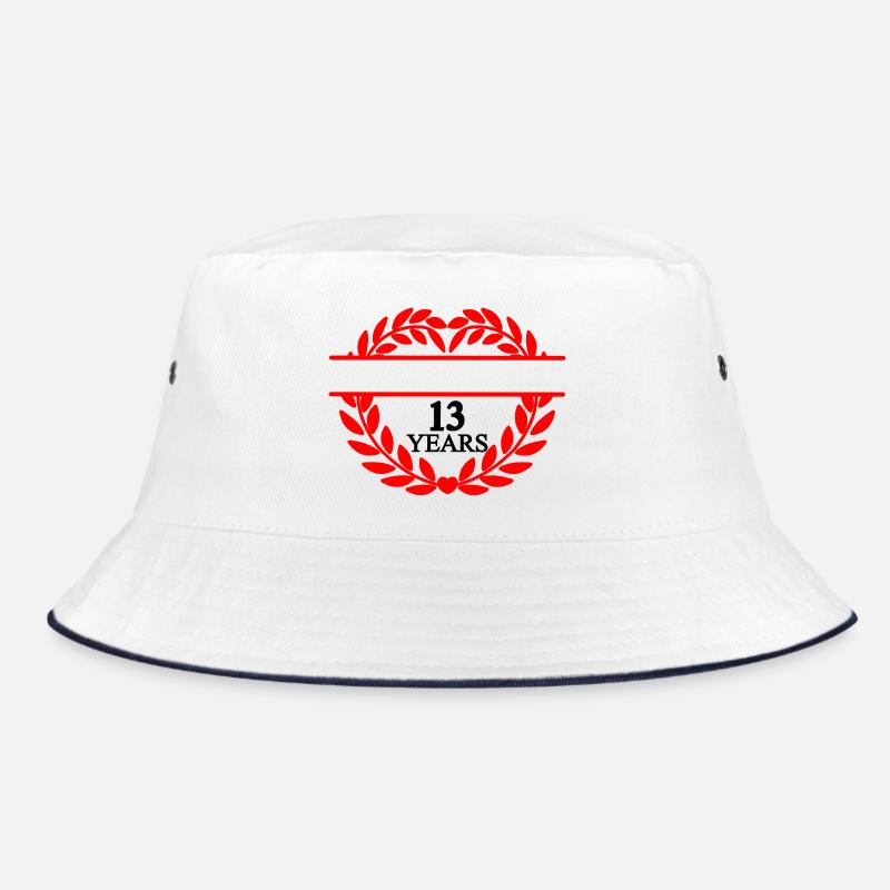 Name banner thirteen, heart laurel wreath Bucket Hat