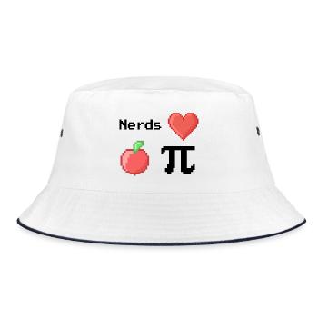 Nerds Love Apple Pi Pi Sayings Math S Pixel - Bucket Hat - white/navy - Front