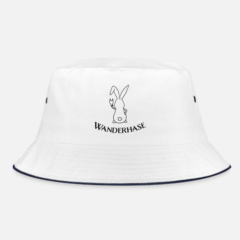 Wanderhase - Bucket Hat - Weiß/Navy