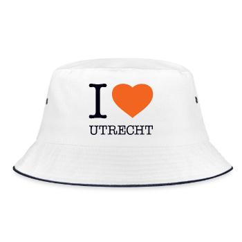 I LOVE UTRECHT - Bucket Hat - white/navy - Front