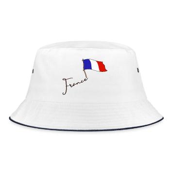 FRANCE drapeau et emblème de la France. Supporter - Bob - blanc/marine - Devant