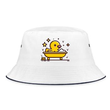 Rubber Duck Bathtub - Bucket Hat - white/navy - Front
