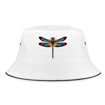 Dragonfly - Bucket Hat - white/navy - Front