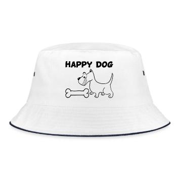 Un chien heureux (noir) - Bob - blanc/marine - Devant