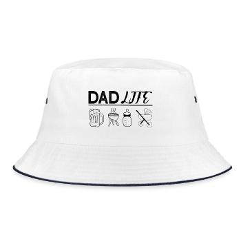 Dad Life – Humorvolles und Authentisches Papa Desi - Bucket Hat - Weiß/Navy - Vorne
