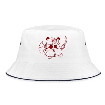 Petit renard mignon pirate animal sabre oeil patch - Bob - blanc/marine - Devant