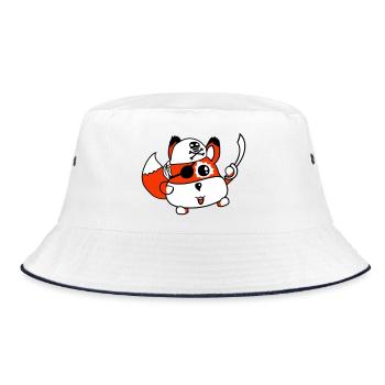Petit renard mignon pirate animal sabre oeil patch - Bob - blanc/marine - Devant