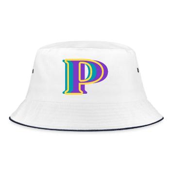 Multicolored letter p - Bucket Hat - white/navy - Front