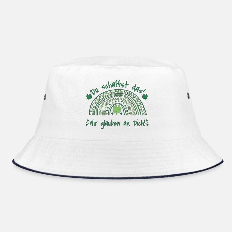 Du schaffst das! - Wir glauben an dich! - Bucket Hat - Weiß/Navy