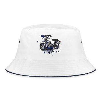 S51 (white) // Illustration - Bucket Hat - white/navy - Front