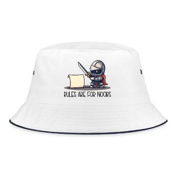 Cute Knight vs Scroll – Rules Are For - Bucket Hat - white/navy - Front