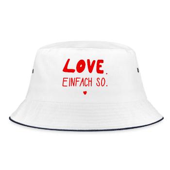 Love. Just like that. Valentine's Day, Wedding, Love - Bucket Hat - white/navy - Front