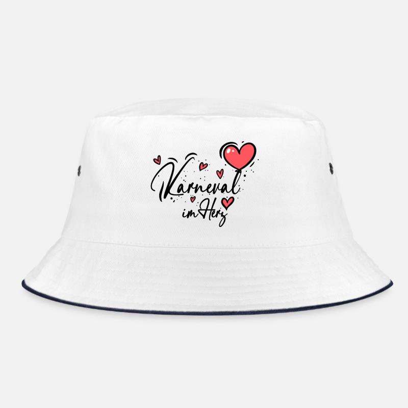 Karneval im Herz Kostüm Konfettiparade dezent - Bucket Hat - Weiß/Navy