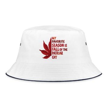 My favorite season is Fall of the Patriarchy - Bucket Hat - white/navy - Front