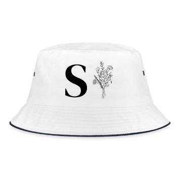 Minimalist flowers - Bucket Hat - white/navy - Front