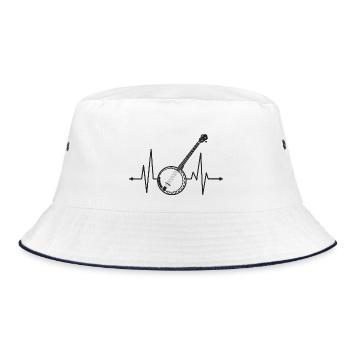 Banjo Banjo Player Banjoist - Bucket Hat - white/navy - Front