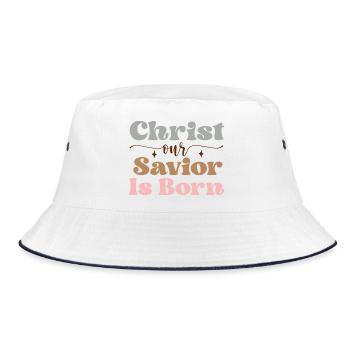 Christ the Savior is born - Bucket Hat - white/navy - Front