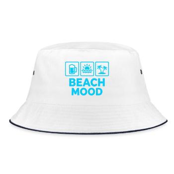 Beach Mood Summer Sun Sea Beer - Bucket Hat - white/navy - Front