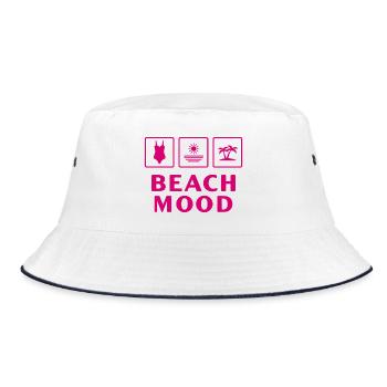 Beach Mood Summer Sun Sea Holiday - Bucket Hat - white/navy - Front