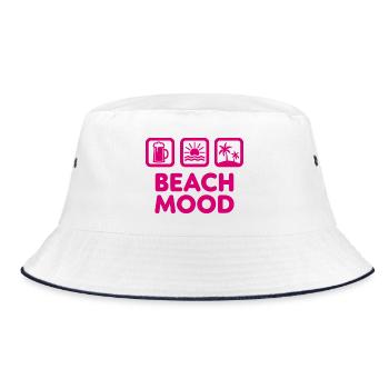 Beach Mood Summer Sun Sea Beer - Bucket Hat - white/navy - Front