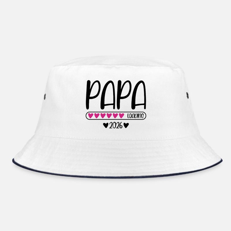 Papa 2026 loading - Bucket Hat - Weiß/Navy