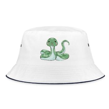 Snake - Bucket Hat - white/navy - Front