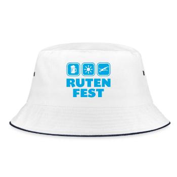 Rutenfest Ravensburg Wappen Symbole - Bucket Hat - Weiß/Navy - Vorne