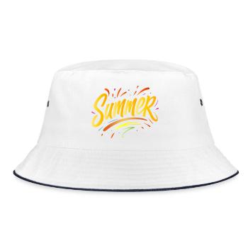 Summer Typo - Summer Design with Splash Elements - Bucket Hat - white/navy - Front