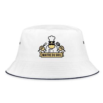 Maître Du Gril (Griller / Barbecue / BBQ / 2C) - Bob - blanc/marine - Devant