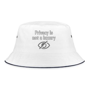 Privacy Not Luxury - Top Statement for Privacy - Bucket Hat - white/navy - Front