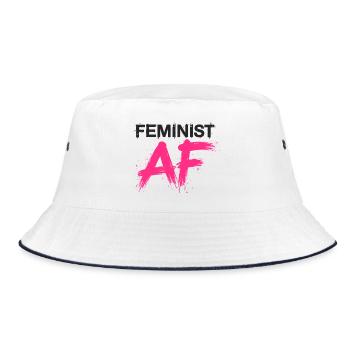 Féministe AF Déclaration Dicton - Bob - blanc/marine - Devant