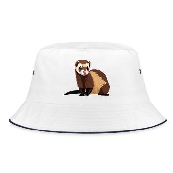 Beautiful Ferret for Animal Lovers - Bucket Hat - white/navy - Front
